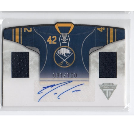 2011-12 Panini Titanium Home Sweaters Memorabilia Autographs #3 Nathan Gerbe (40-X245-SABRES)