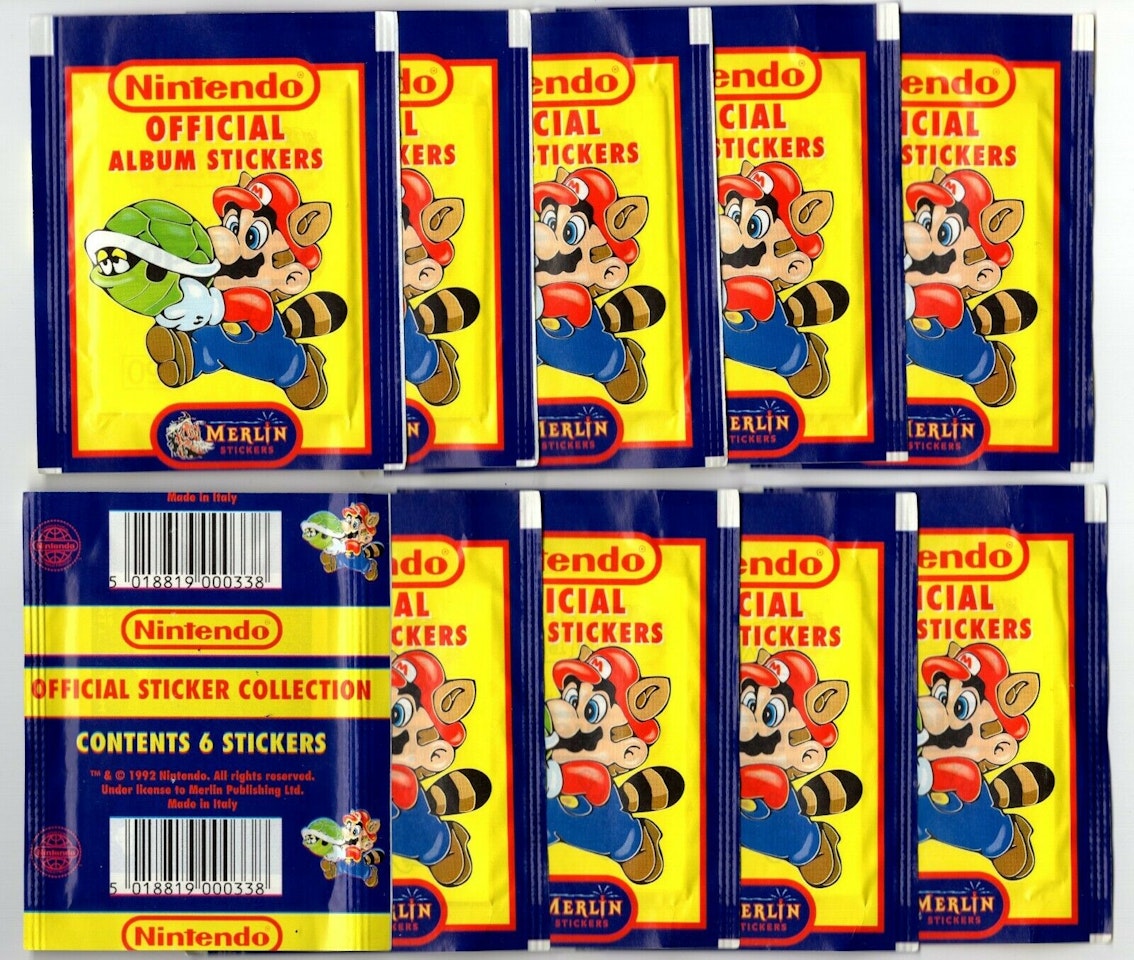 1992 Merlin Nintendo Stickers (Löspaket)