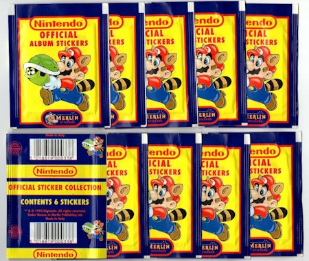 1992 Merlin Nintendo Stickers (Löspaket)