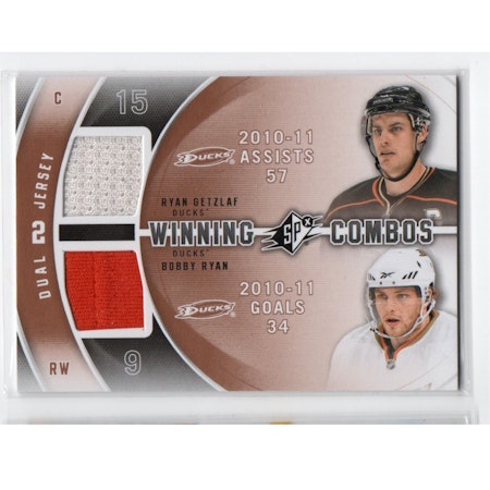 2011-12 SPx Winning Combos #WCGR Ryan Getzlaf Bobby Ryan E (60-X275-DUCKS)