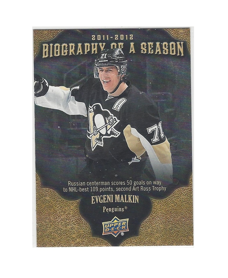 2011-12 Upper Deck Biography of A Season #BOS29 Evgeni Malkin (10-167x9-PENGUINS)