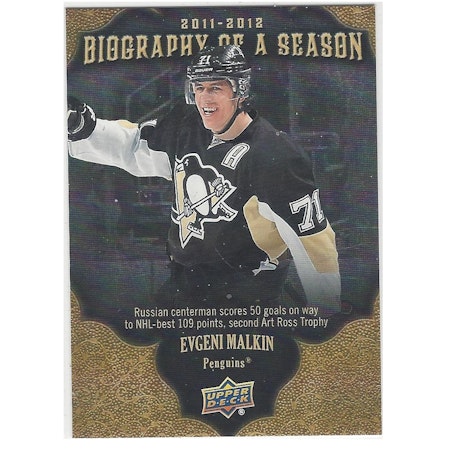 2011-12 Upper Deck Biography of A Season #BOS29 Evgeni Malkin (10-167x9-PENGUINS)