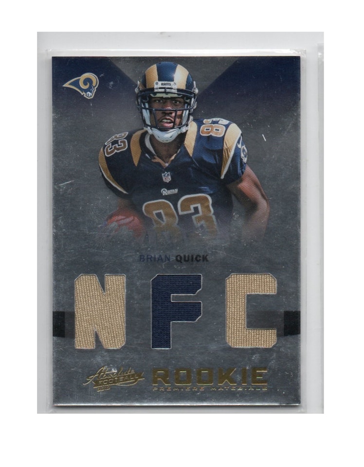 2012 Absolute Rookie Premiere Materials AFCNFC #206 Brian Quick (40-165x8-NFLRAMS)