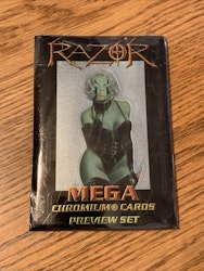 1997 Razor Mega Chromium (7 card preview set Krome)