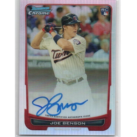 2012 Bowman Chrome Rookie Autographs Refractors #215 Joe Benson (30-X245-MLBTWINS)
