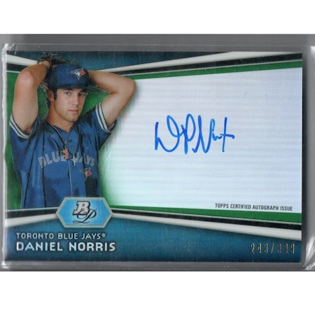 2012 Bowman Platinum Prospect Autographs Green Refractors #DN Daniel Norris (30-X274-MLBJAYS)