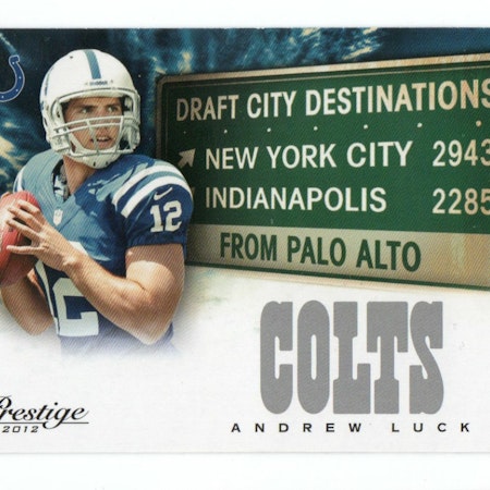 2012 Prestige Draft City Destination #2 Andrew Luck (20-X297-NFLCOLTS)