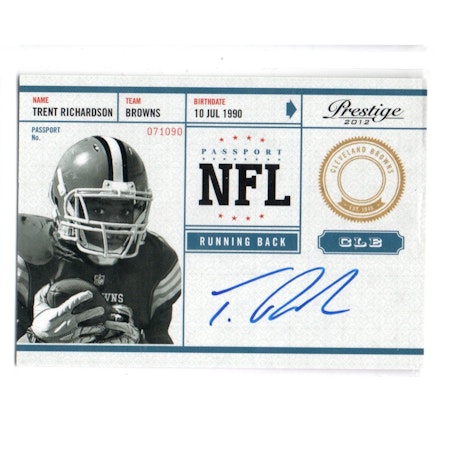 2012 Prestige NFL Passport Autographs #11 Trent Richardson (40-X204-NFLBROWNS)
