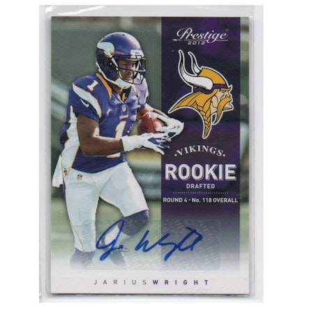 2012 Prestige Rookie Autographs #288 Jarius Wright (30-X245-NFLVIKINGS)