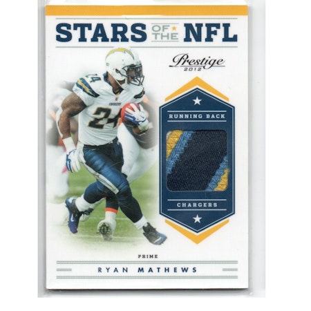 2012 Prestige Stars of the NFL Materials Prime #49 Ryan Mathews (80-X259-NFLCHARGERS)