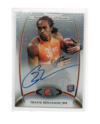 2012 Topps Platinum Rookie Autographs Refractors #166 Travis Benjamin (30-X11-NFLBROWNS)