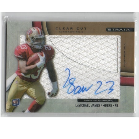 2012 Topps Strata Clear Cut Rookie Relic Autographs Gold #CCARLJ LaMichael James (50-X248-NFL49ERS)