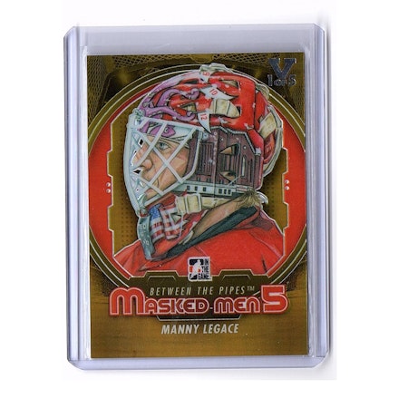 2012-13 Between The Pipes Masked Men V Gold #MM24 Manny Legace (80-X99-RED WINGS)