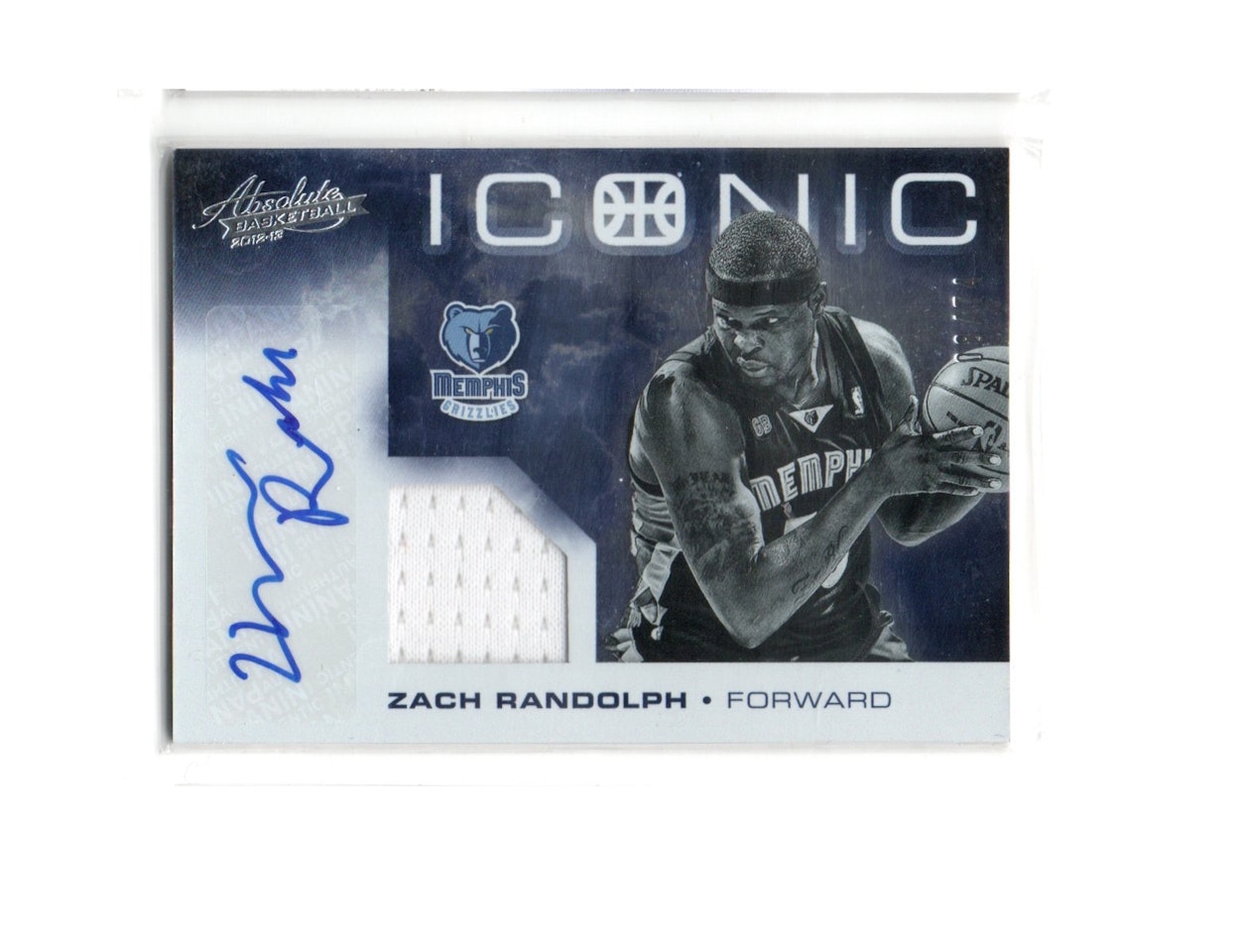 2012-13 Absolute Iconic Materials Autographs #21 Zach Randolph (150-X259-NBAGRIZZLIES)