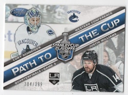 2012-13 Certified Path to the Cup Quarter Finals #3 Cory Schneider Justin Williams (15-X143-CANUCKS-NHLKINGS)