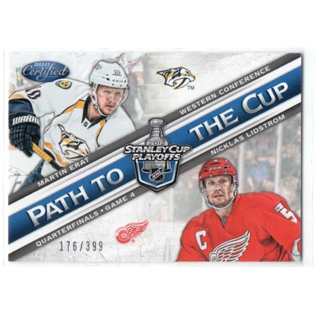 2012-13 Certified Path to the Cup Quarter Finals #20 Martin Erat Nicklas Lidstrom (15-X274-PREDATORS+RED WINGS)