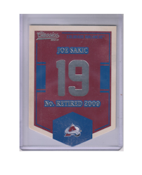 2012-13 Classics Signatures Banner Numbers #27 Joe Sakic (30-X9-AVALANCHE)