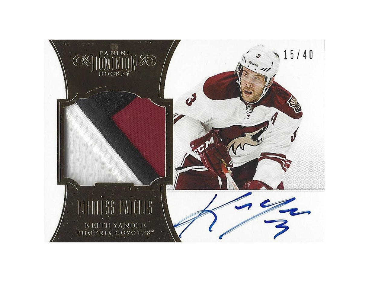 2012-13 Dominion Peerless Patches Autographs #79 Keith Yandle (250-X264-COYOTES)