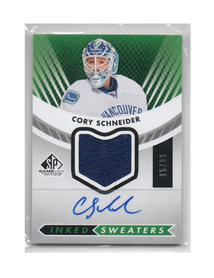2012-13 SP Game Used Inked Sweaters #ISCS Cory Schneider (100-X183-CANUCKS)