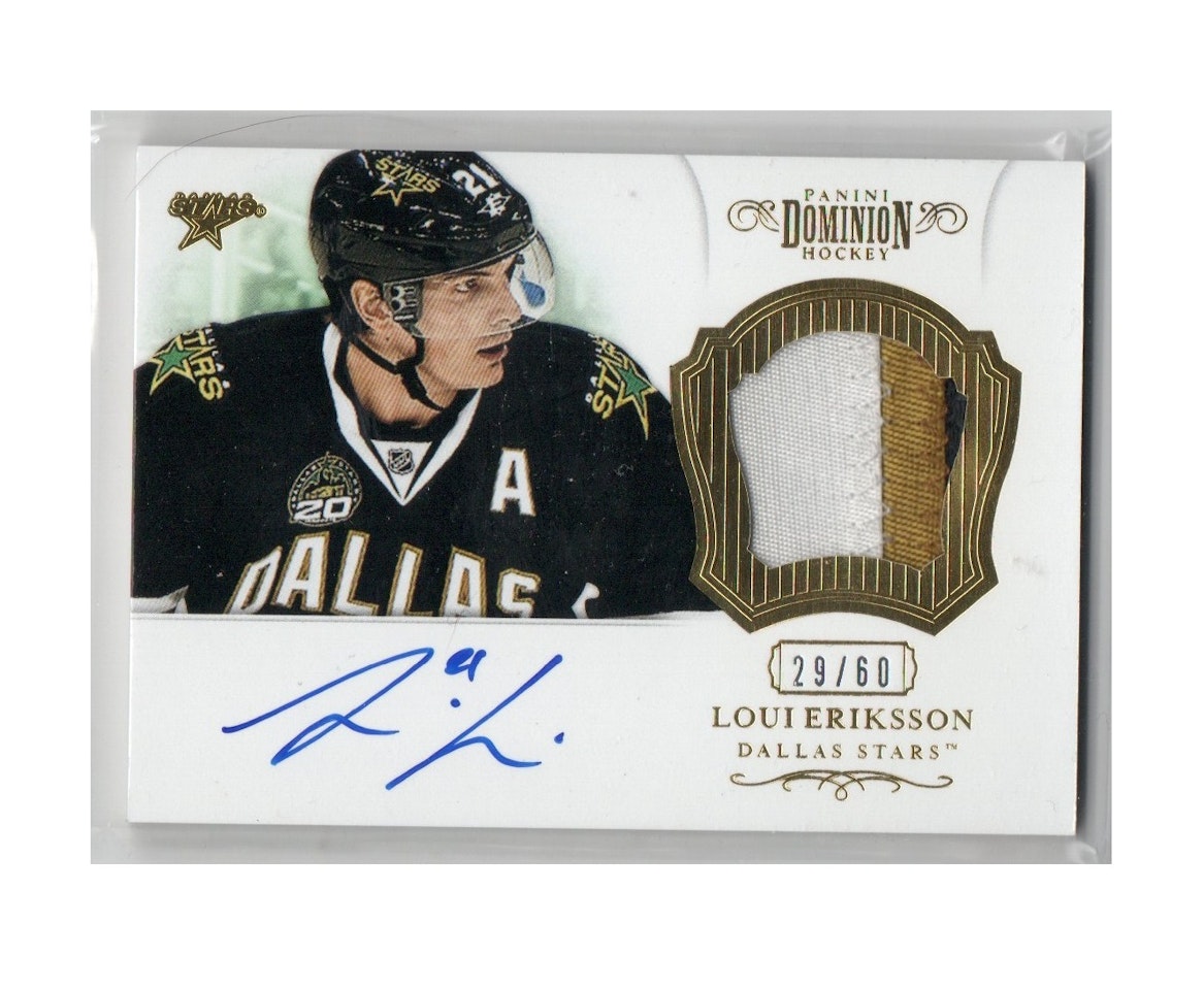 2012-13 Dominion Patches Autographs #46 Loui Eriksson (300-X29-NHLSTARS)