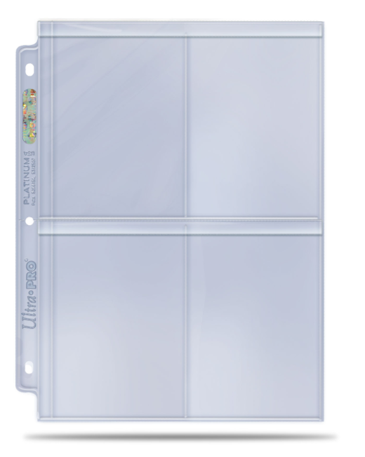 Plastficka 4-kort Ultra Pro Secure Platinum Page for Toploaders, 100-pack