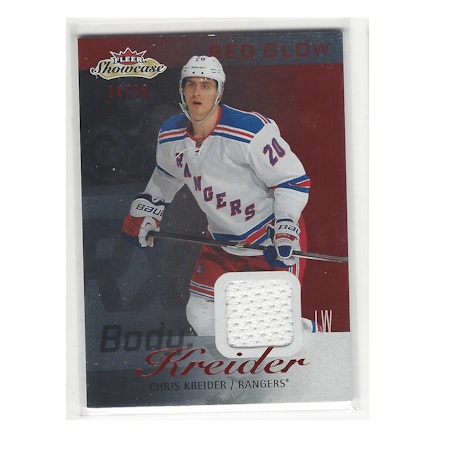 2013-14 Fleer Showcase Red Glow #63 Chris Kreider JSY (50-13x6-RANGERS)