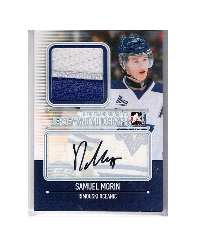 2013-14 ITG Heroes and Prospects Jersey Autographs Silver #MASM Samuel Morin (200-X7-OTHERS)