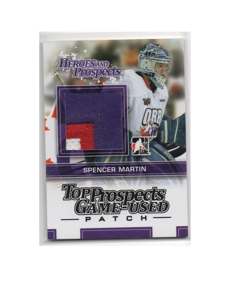 2013-14 ITG Heroes and Prospects Top Prospects Jersey Patches #TPM17 Spencer Martin (50-X232-GAMEUSED-SERIAL-AVALANCHE)