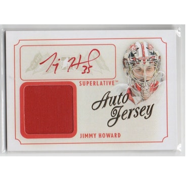 2013-14 ITG Superlative The First Six Jerseys Autographs Gold #AJJH Jimmy Howard (500-X49-RED WINGS)