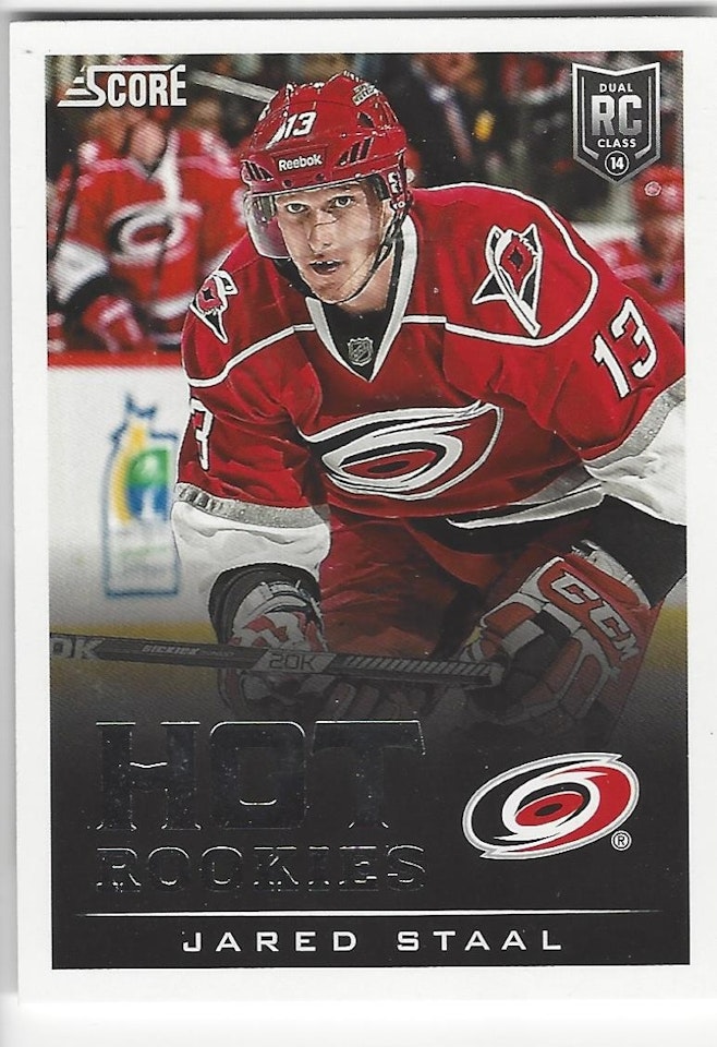 2013-14 Score #734 Jared Staal HR RC (10-2x3-HURRICANES)