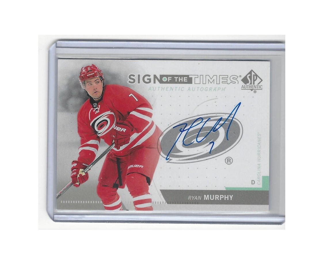 2013-14 SP Authentic Sign of the Times #SOTRM Ryan Murphy E (50-17x1-HURRICANES)