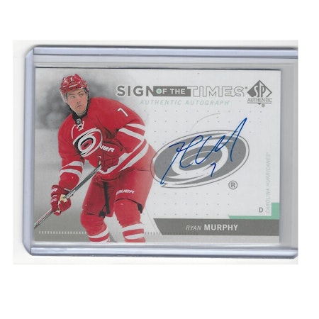 2013-14 SP Authentic Sign of the Times #SOTRM Ryan Murphy E (50-17x1-HURRICANES)