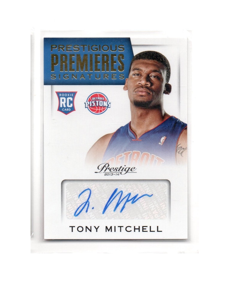 2013-14 Prestige Prestigious Premieres Signatures #38 Tony Mitchell (30-X261-NBAPISTONS)