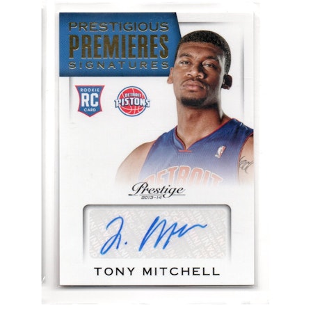 2013-14 Prestige Prestigious Premieres Signatures #38 Tony Mitchell (30-X261-NBAPISTONS)