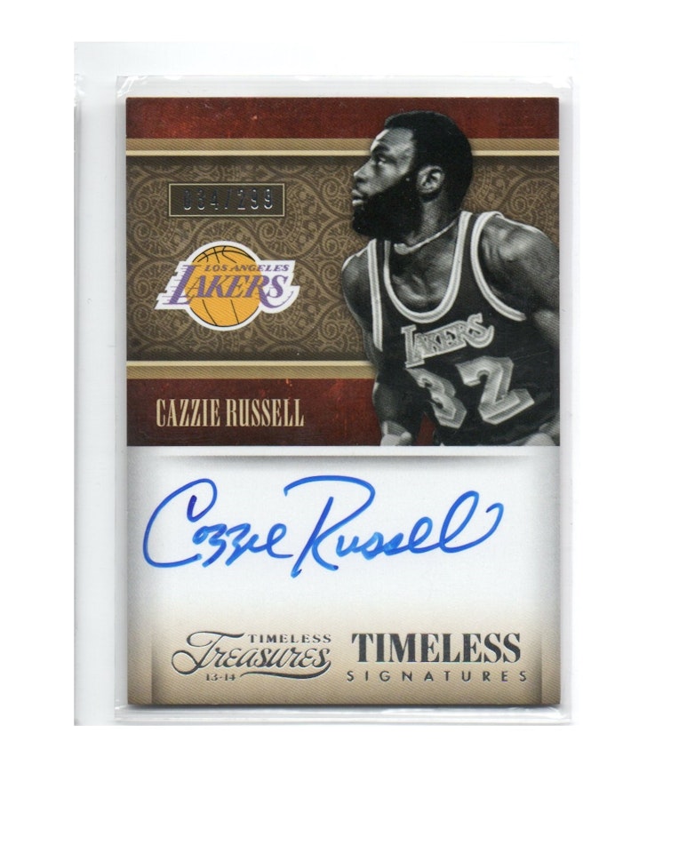 2013-14 Timeless Treasures Timeless Signatures #42 Cazzie Russell (80-X255-NBALAKERS)