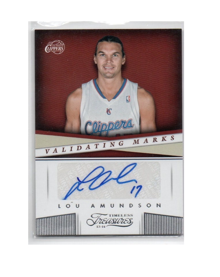 2013-14 Timeless Treasures Validating Marks #7 Lou Amundson (30-X250-NBACLIPPERS)