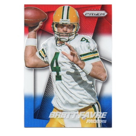 2014 Panini Prizm Prizms Red White and Blue #77 Brett Favre (60-X267-NFLPACKERS)
