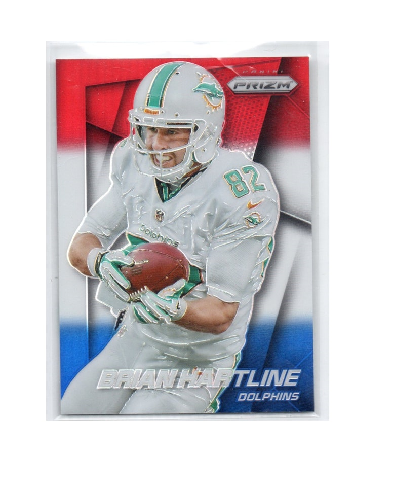 2014 Panini Prizm Prizms Red White and Blue #134 Brian Hartline (20-X252-NFLDOLPHINS)