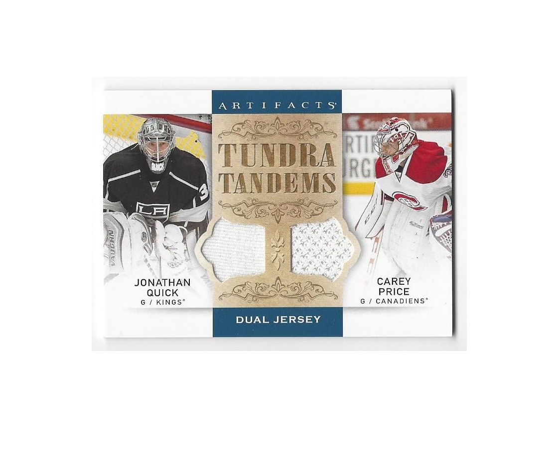 2014-15 Artifacts Tundra Tandems Jerseys Blue #TTQP Jonathan Quick Carey Price C (100-X121-NHLKINGS+CANADIENS)