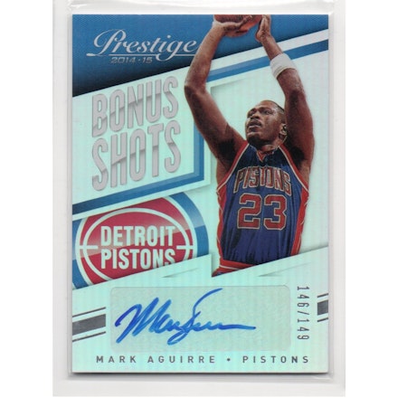 2014-15 Prestige Premium Bonus Shots Autographs #89 Mark Aguirre (50-X248-NBAPISTONS)