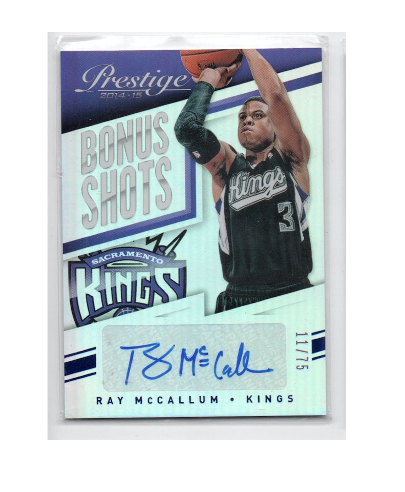 2014-15 Prestige Premium Bonus Shots Autographs Blue #73 Ray McCallum (30-X250-NBAKINGS)