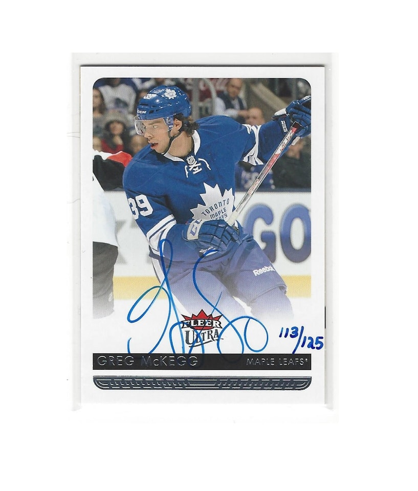 2014-15 Ultra Rookie Buyback Autographs #178 Greg McKegg (50-25x6-MAPLE LEAFS)
