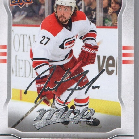 2014-15 Upper Deck MVP Silver Script #56 Justin Faulk (10-X58-HURRICANES)