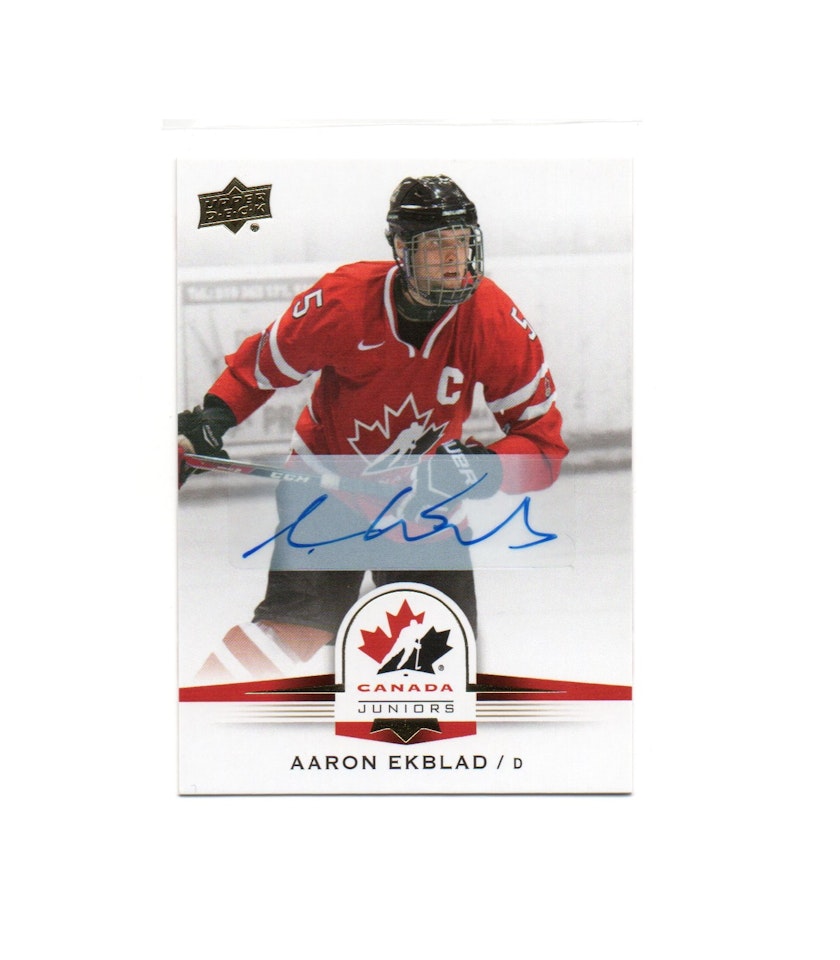 2014-15 Upper Deck Team Canada Juniors Autographs Gold #48 Aaron Ekblad D (150-X71-CANADA)