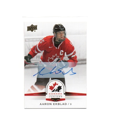 2014-15 Upper Deck Team Canada Juniors Autographs Gold #48 Aaron Ekblad D (150-X71-CANADA)