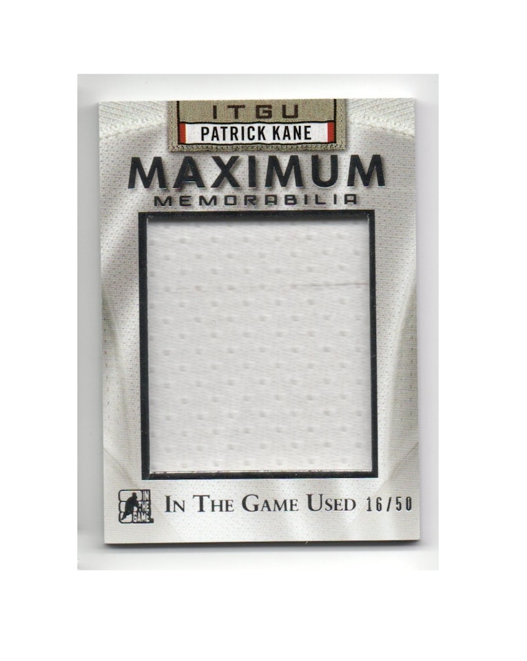 2015-16 ITG Used Maximum Memorabilia Silver #MMPK1 Patrick Kane (50-X21-BLACKHAWKS)