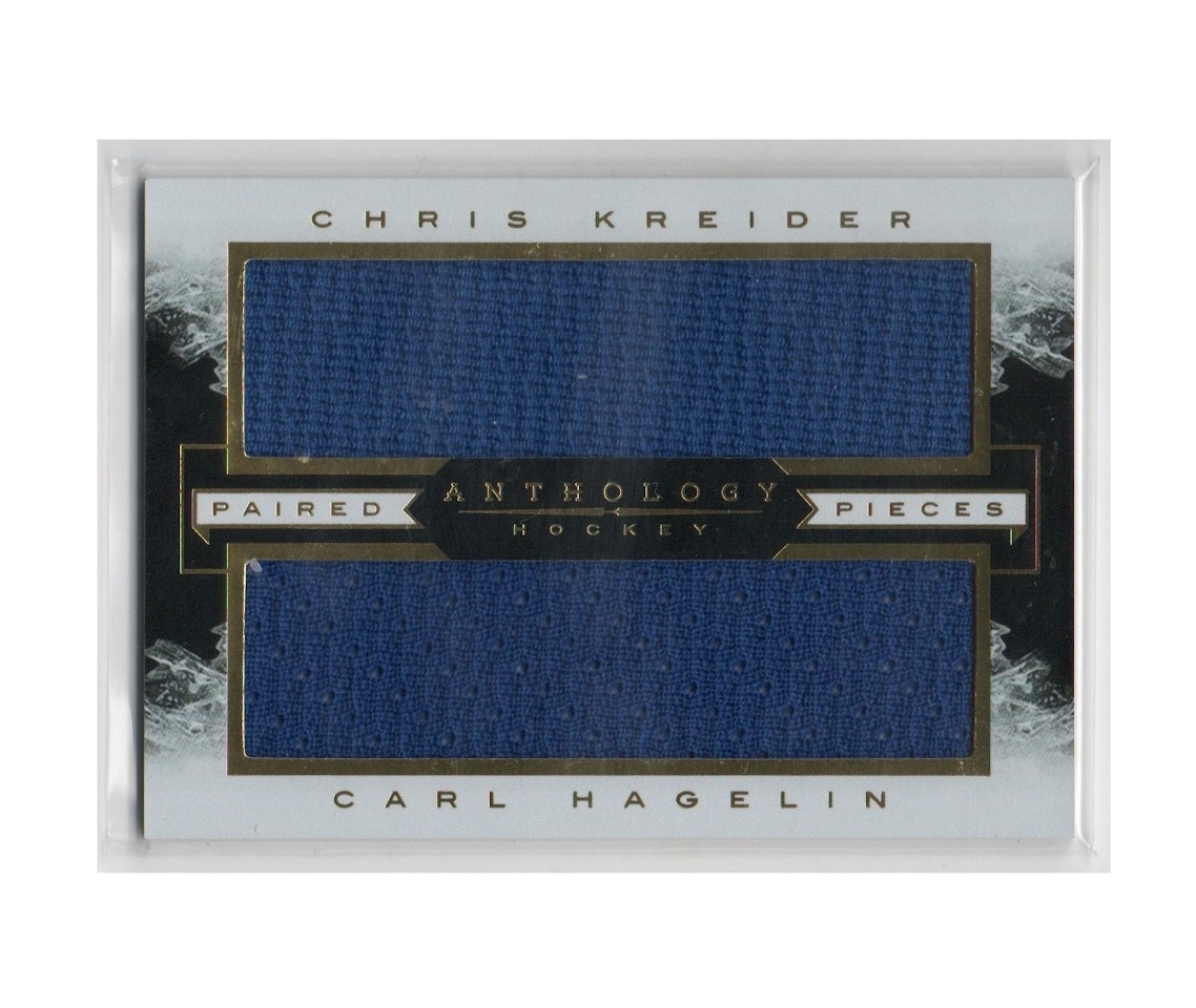 2015-16 Panini Anthology Paired Pieces #23 Carl Hagelin Chris Kreider (50-X56-RANGERS)