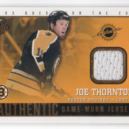 2002-03 Pacific Quest For the Cup Jerseys #3 Joe Thornton (40-X317-BRUINS)