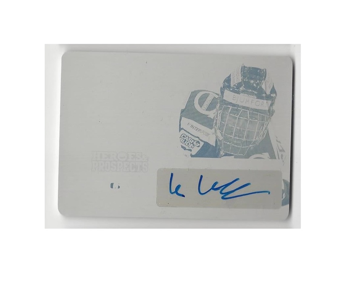 2016-17 ITG Heroes and Prospects International Ice Autographs Printing Plates Yellow #IIKV1 Kristian Vesalainen  (300-X7-NHLJETS)