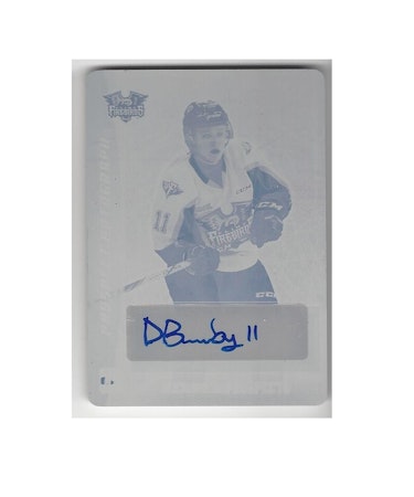 2016-17 ITG Heroes and Prospects Prospect Autographs Printing Plates Magenta #PADB1 Dennis Busby (200-X78-COYOTES)